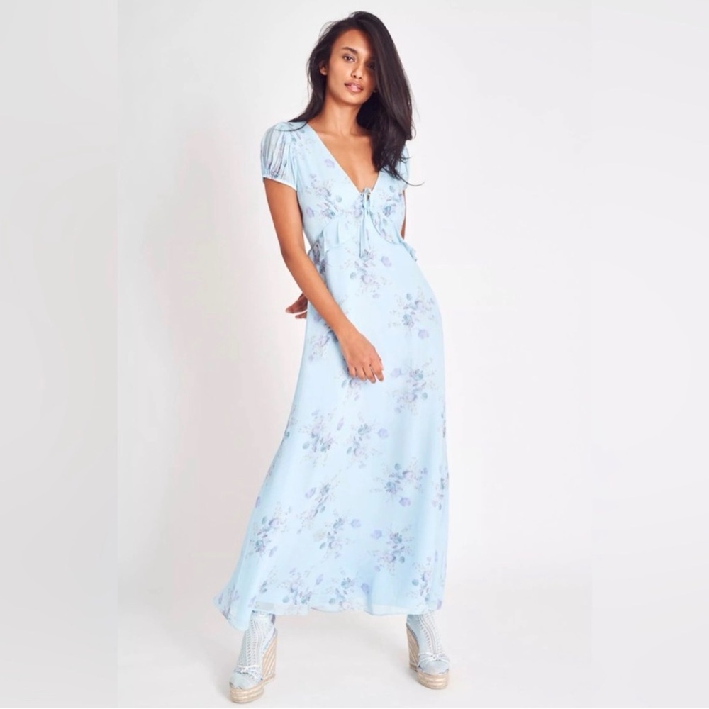 Lillian Floral Puff Sleeve Maxi Dress